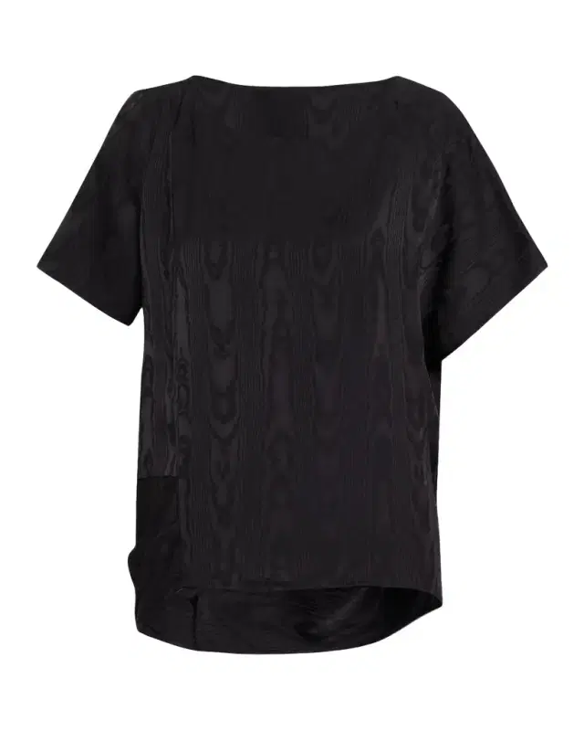 Dries Van Noten Caressa Moire Short-Sleeve Blouse