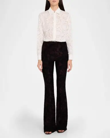 Etro Paisley Chenille Jacquard Flare Pants | Thumbnail 2 Etro Paisley Chenille Jacquard Flare Pants | Thumbnail 2