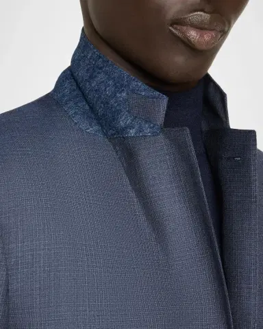 Zegna Men's Ticweave Wool Single-Breasted Sport Coat | Thumbnail 8 Zegna Men's Ticweave Wool Single-Breasted Sport Coat | Thumbnail 8