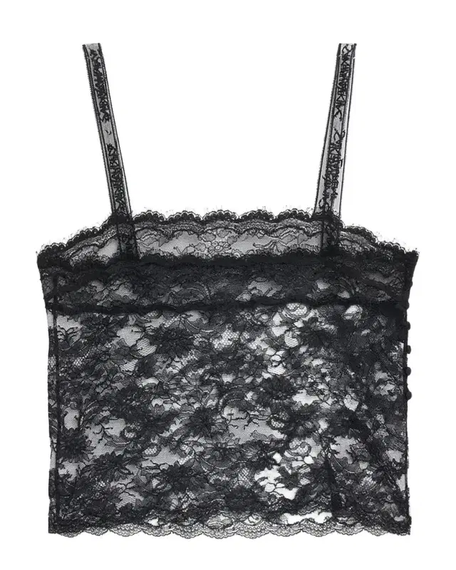 Saint Laurent Sleeveless Sheer Lace Lingerie Cami Top