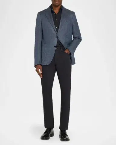 Zegna Men's Wool and Cotton Chevron Single-Breasted Sport Coat | Thumbnail 2