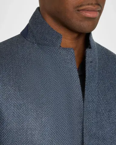 Zegna Men's Wool and Cotton Chevron Single-Breasted Sport Coat | Thumbnail 7