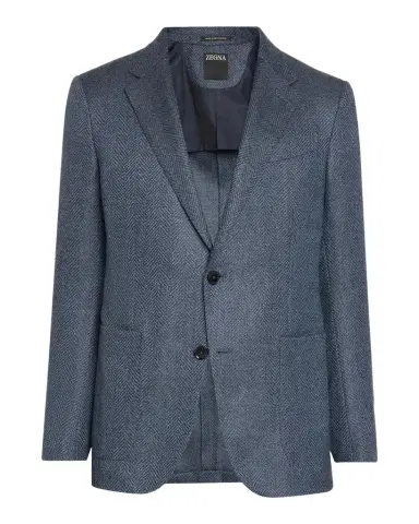 Zegna Men's Wool and Cotton Chevron Single-Breasted Sport Coat | Thumbnail 1