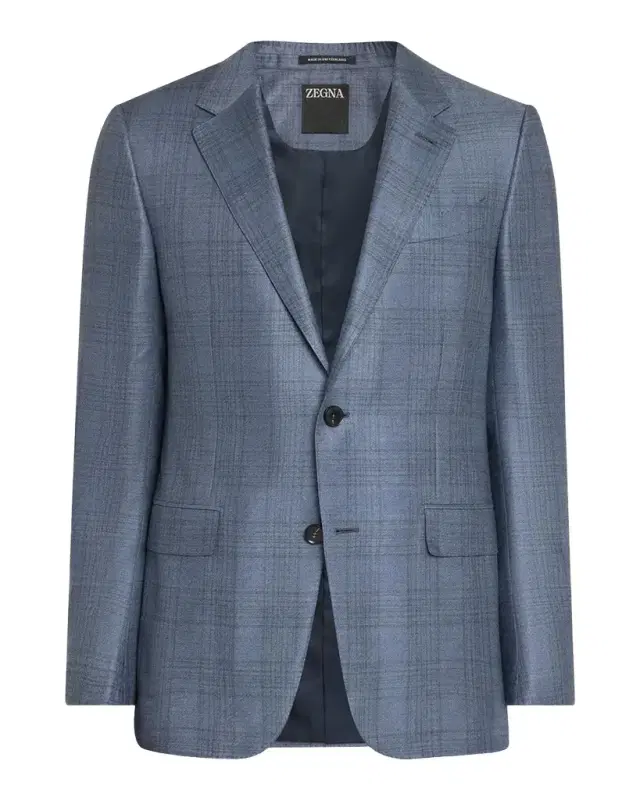 Men's Cashmere and Silk Plaid Sport Coat