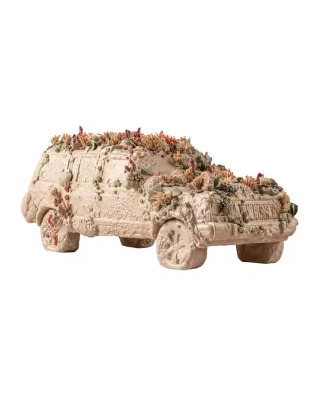 Lladro x REEFLINE Miami Beach Limited Edition Coral Car (Sand) Porcelain Sculpture
