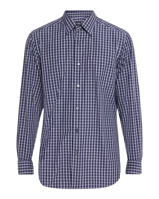 Men's Centoquaranta Cotton Plaid Button-Front Shirt
