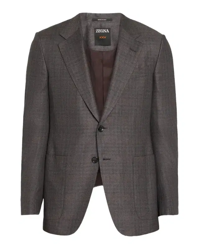 Men's Cashmere and Silk Plaid Sport Coat