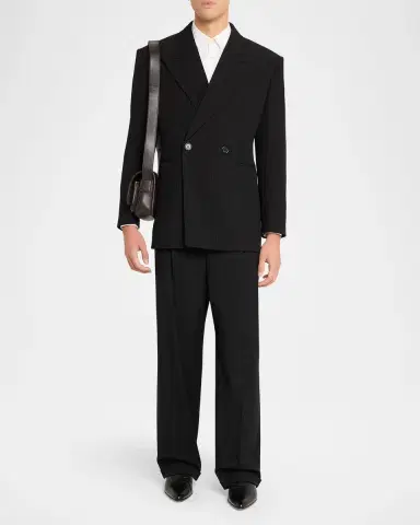 Saint Laurent Men 's Niki Small YSL Messenger Bag in Grained Leather | Thumbnail 5