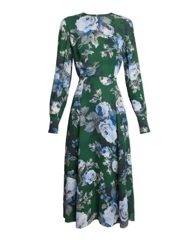 Erdem Floral Crepe A-Line Midi Dress