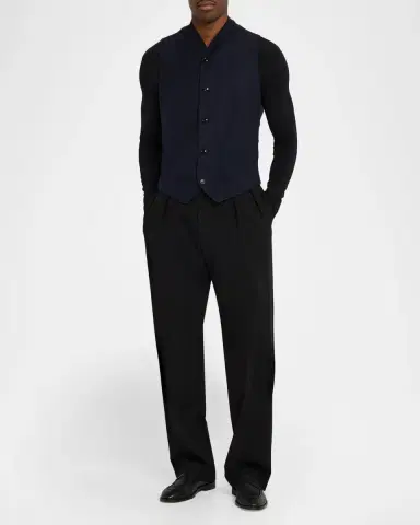 Giorgio Armani Men's Wool-Stretch Waistcoat | Thumbnail 2