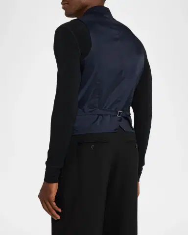 Giorgio Armani Men's Wool-Stretch Waistcoat | Thumbnail 3