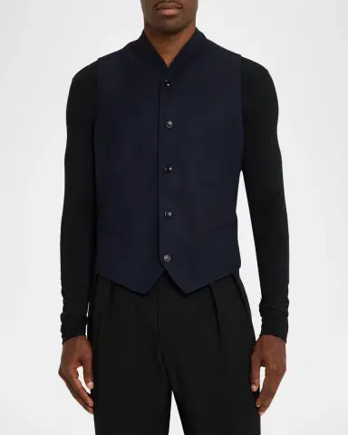 Giorgio Armani Men's Wool-Stretch Waistcoat | Thumbnail 4