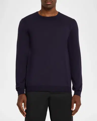 Giorgio Armani Men's Silk and Cotton Crewneck Sweater | Thumbnail 4