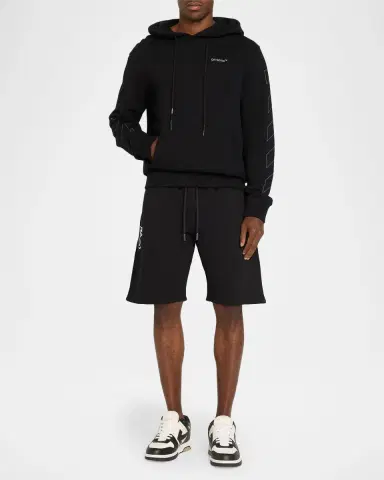 Off-White Men's Motion Arrow Cotton Drawstring Shorts | Thumbnail 2 Off-White Men's Motion Arrow Cotton Drawstring Shorts | Thumbnail 2