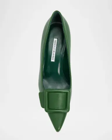 Manolo Blahnik 50mm Maysale Leather Buckle Pumps | Thumbnail 6 Manolo Blahnik 50mm Maysale Leather Buckle Pumps | Thumbnail 6