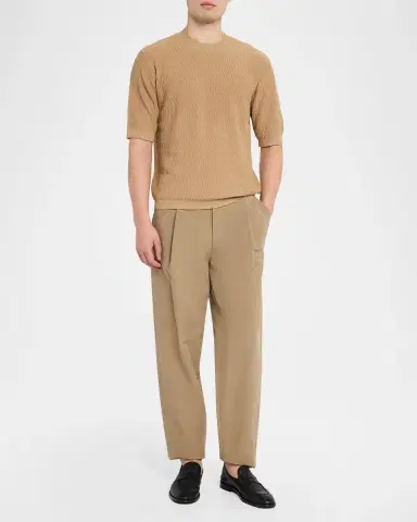 Emporio Armani Men's Tonal Wave Short-Sleeve Crewneck Sweater | Thumbnail 2