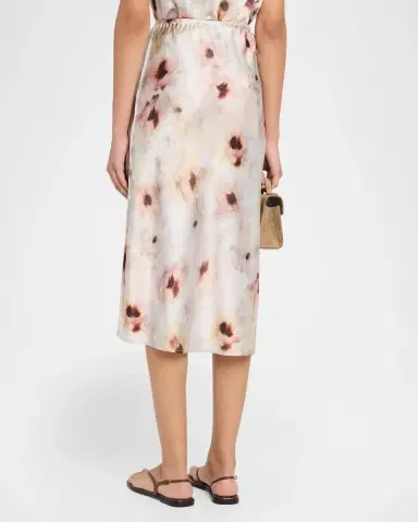 Vince Watercolor Floral Midi Skirt | Thumbnail 3