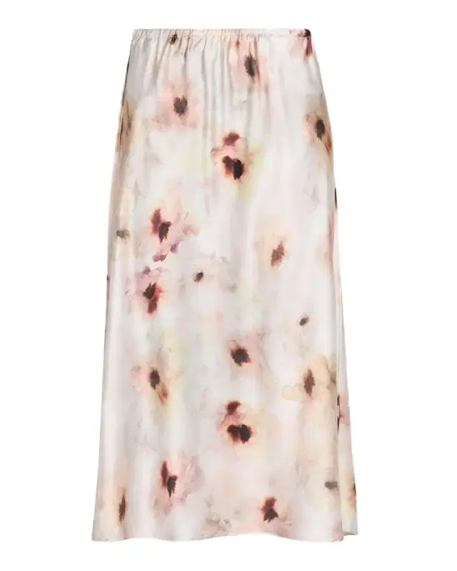 Vince Watercolor Floral Midi Skirt