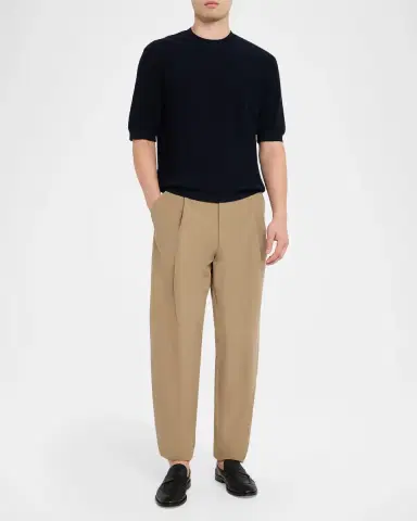 Emporio Armani Men's Tonal Wave Short-Sleeve Crewneck Sweater | Thumbnail 2