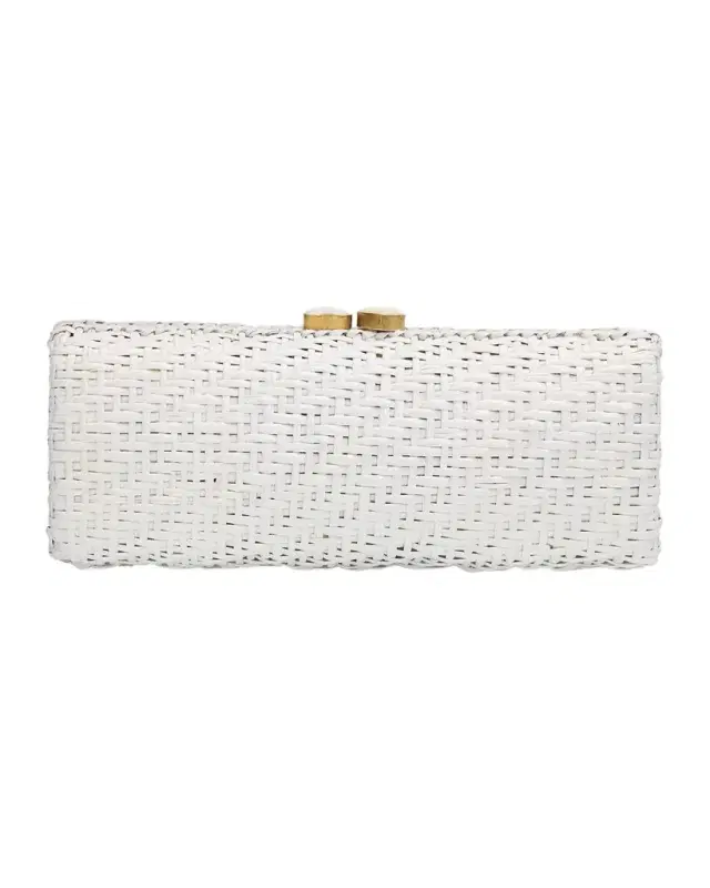 Poolside The Nantucket Woven Leather Clutch