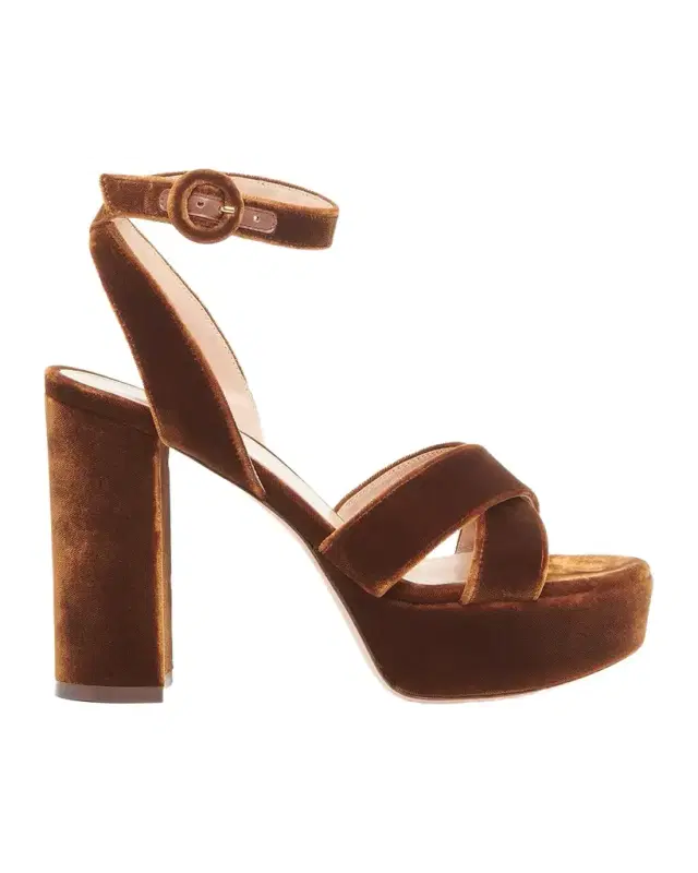 Gianvito Rossi Sabrina 70MM Platform Velvet Sandals