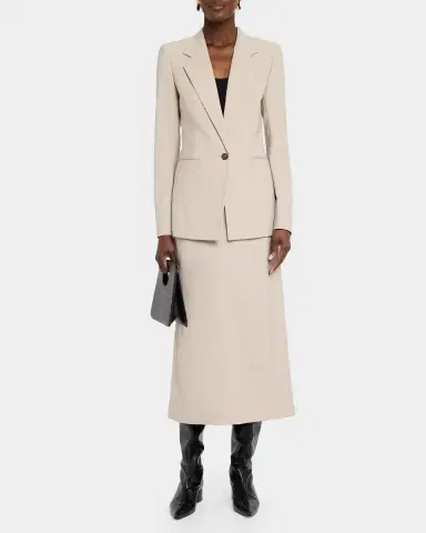 Lafayette 148 New York Single-Button Stretch Wool Blazer | Thumbnail 2