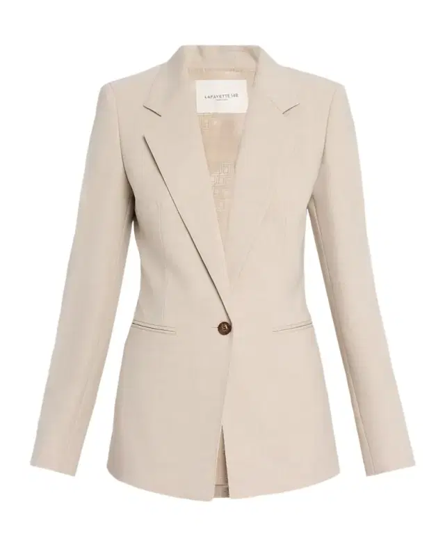 Lafayette 148 New York Single-Button Stretch Wool Blazer