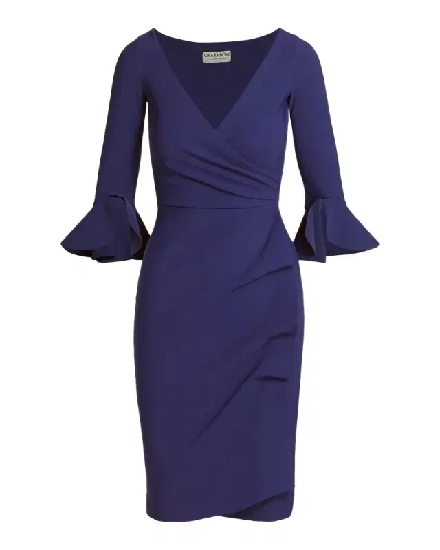 Chiara Boni La Petite Robe Triana Bell-Sleeve Ruffle Bodycon Dress