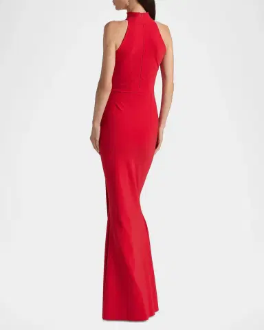 Chiara Boni La Petite Robe Gudruly Floral-Appliqué Halterneck Gown | Thumbnail 3 Chiara Boni La Petite Robe Gudruly Floral-Appliqué Halterneck Gown | Thumbnail 3