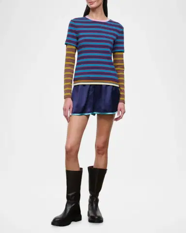Staud Dillon Striped Stretch-Cotton Top | Thumbnail 2 Staud Dillon Striped Stretch-Cotton Top | Thumbnail 2