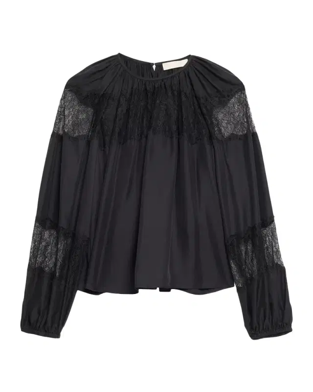 Ulla Johnson Bess Silk Long-Sleeve Blouse