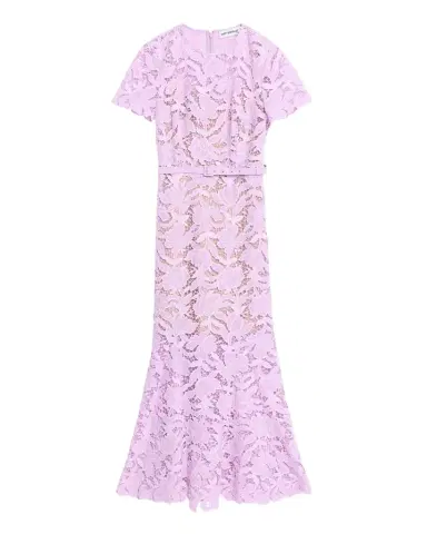 Self-Portrait Belted Lace Midi Dress | Thumbnail 1 Self-Portrait Belted Lace Midi Dress | Thumbnail 1
