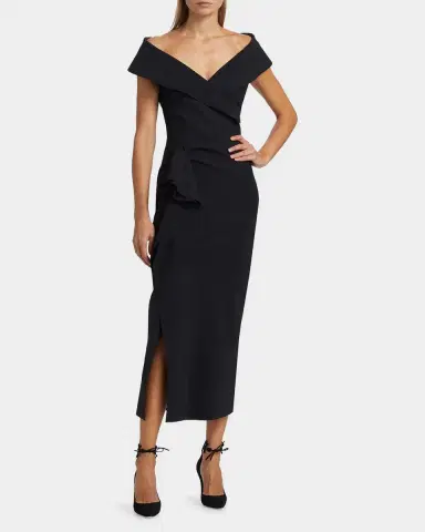 Chiara Boni La Petite Robe Norshana Portrait-Neck Cocktail Dress | Thumbnail 2 Chiara Boni La Petite Robe Norshana Portrait-Neck Cocktail Dress | Thumbnail 2
