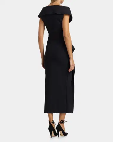 Chiara Boni La Petite Robe Norshana Portrait-Neck Cocktail Dress | Thumbnail 3 Chiara Boni La Petite Robe Norshana Portrait-Neck Cocktail Dress | Thumbnail 3