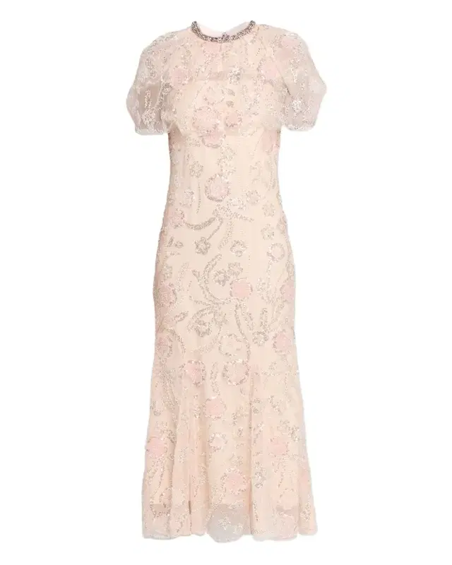 Self-Portrait Embellished Midi Dress