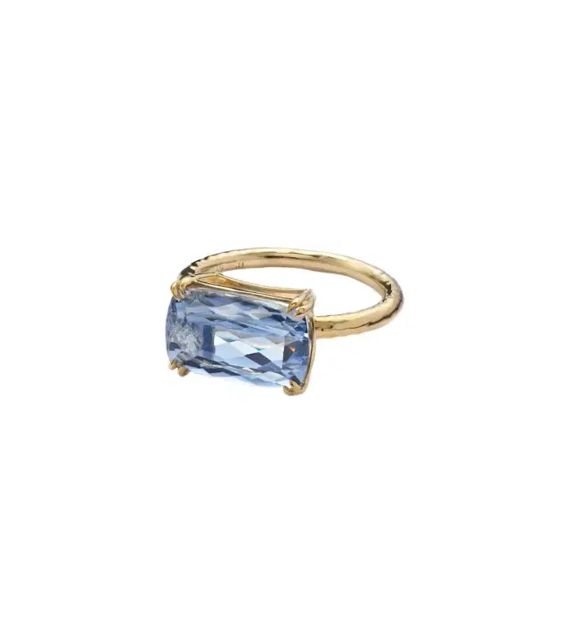 Octavia Elizabeth 18kt gold ring with aquamarine