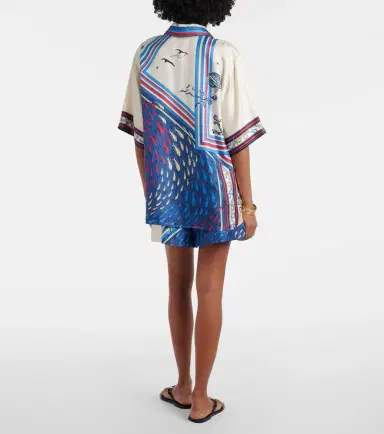 Alemais Alémais Apollo printed silk satin shorts | Thumbnail 3