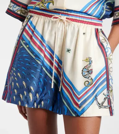Alemais Alémais Apollo printed silk satin shorts | Thumbnail 4