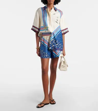 Alemais Alémais Apollo printed silk satin shorts | Thumbnail 5