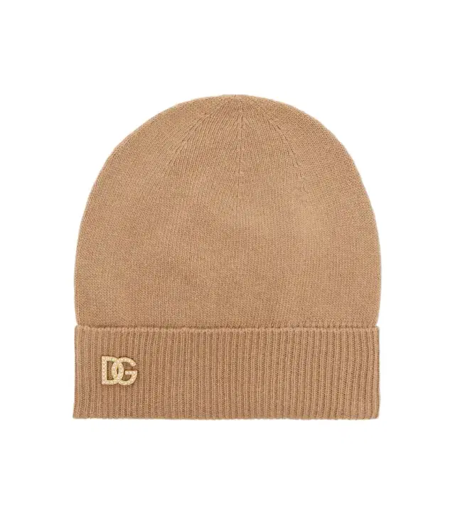 Dolce & Gabbana DG embellished virgin wool beanie