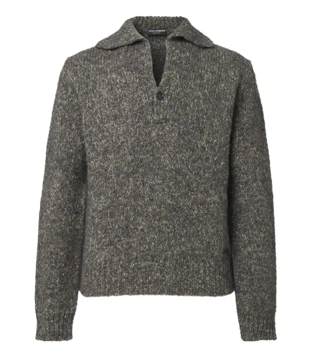 Dolce & Gabbana Wool, alpaca, and linen polo sweater