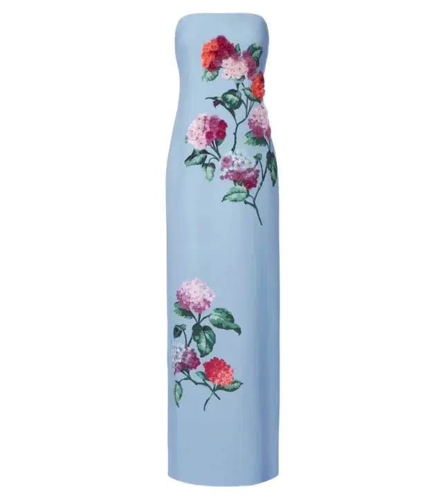Carolina Herrera Embellished floral-appliqué bustier gown