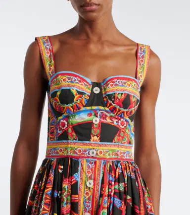 Dolce & Gabbana Carretto cotton poplin midi dress | Thumbnail 2 Dolce & Gabbana Carretto cotton poplin midi dress | Thumbnail 2