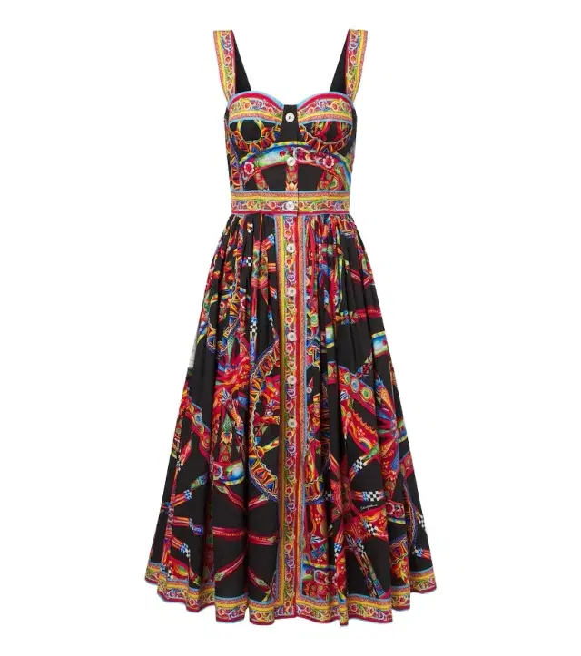 Carretto cotton poplin midi dress