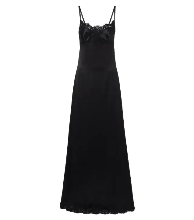 Dolce & Gabbana Lace-trimmed silk and cotton-blend gown