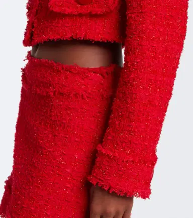 Dolce & Gabbana Cropped cotton-blend tweed jacket | Thumbnail 4