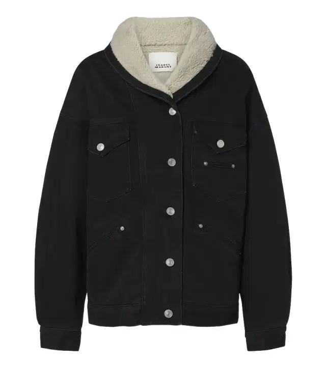 Isabel Marant Pimia fleece-trimmed denim jacket