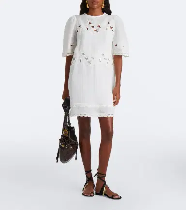 Isabel Marant Reldine broderie anglaise ramie minidress | Thumbnail 3
