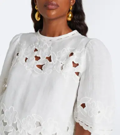Isabel Marant Reldine broderie anglaise ramie minidress | Thumbnail 4