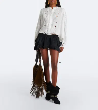 Isabel Marant Rubra broderie anglaise ramie blouse | Thumbnail 4